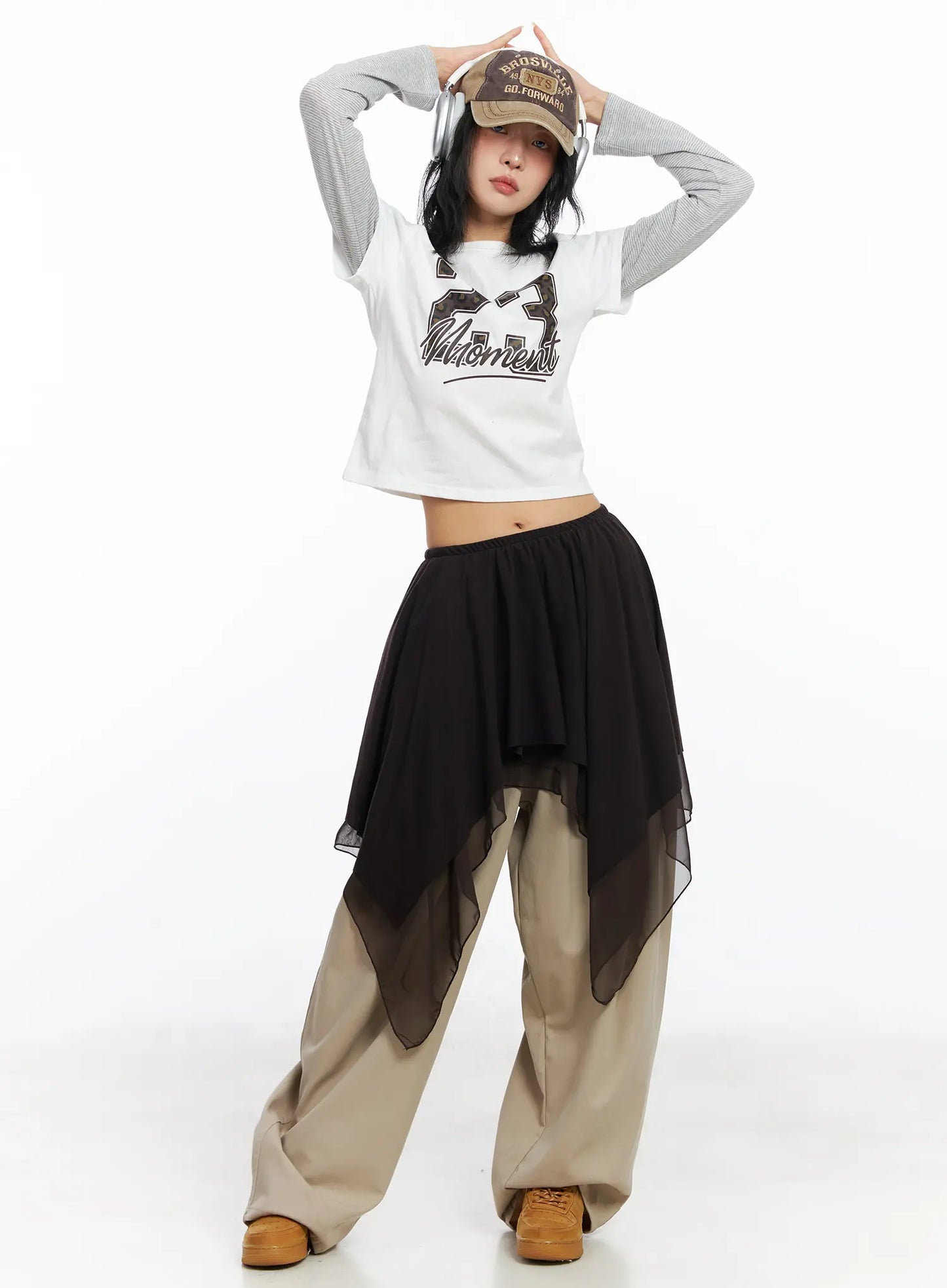 23 Graphic Layered Long Sleeve Top CJ523