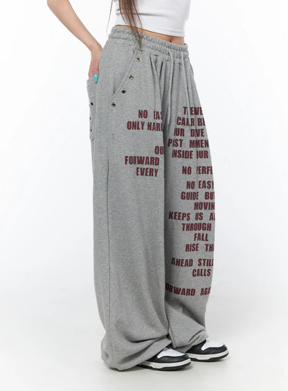 Casual Printed Wide Leg Sweatpants CY529