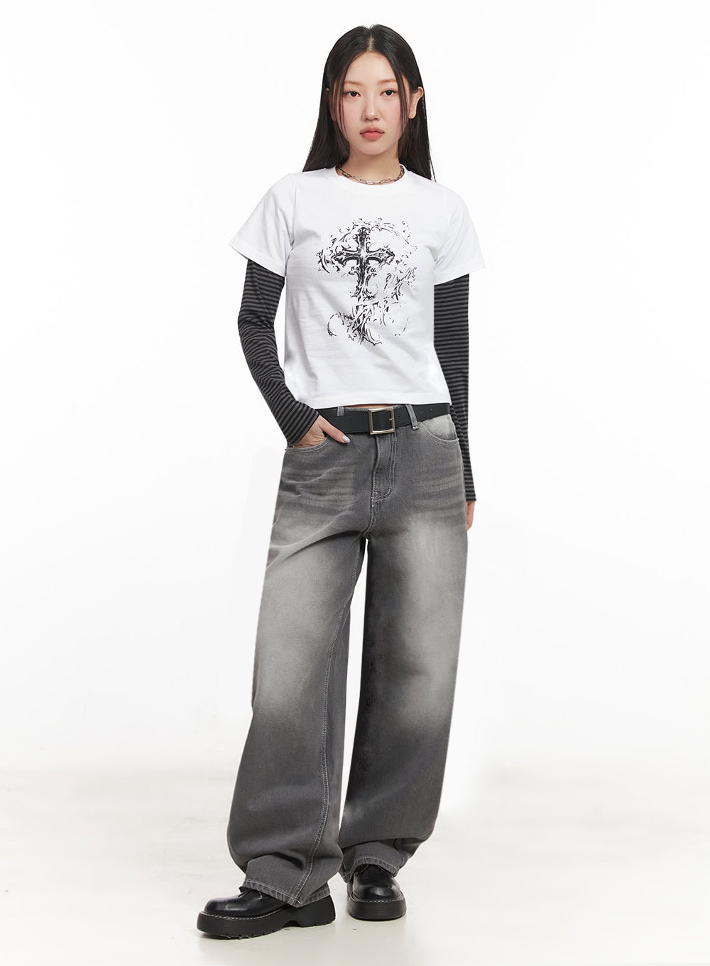 Becca Washed Straight-Leg Jeans IM524