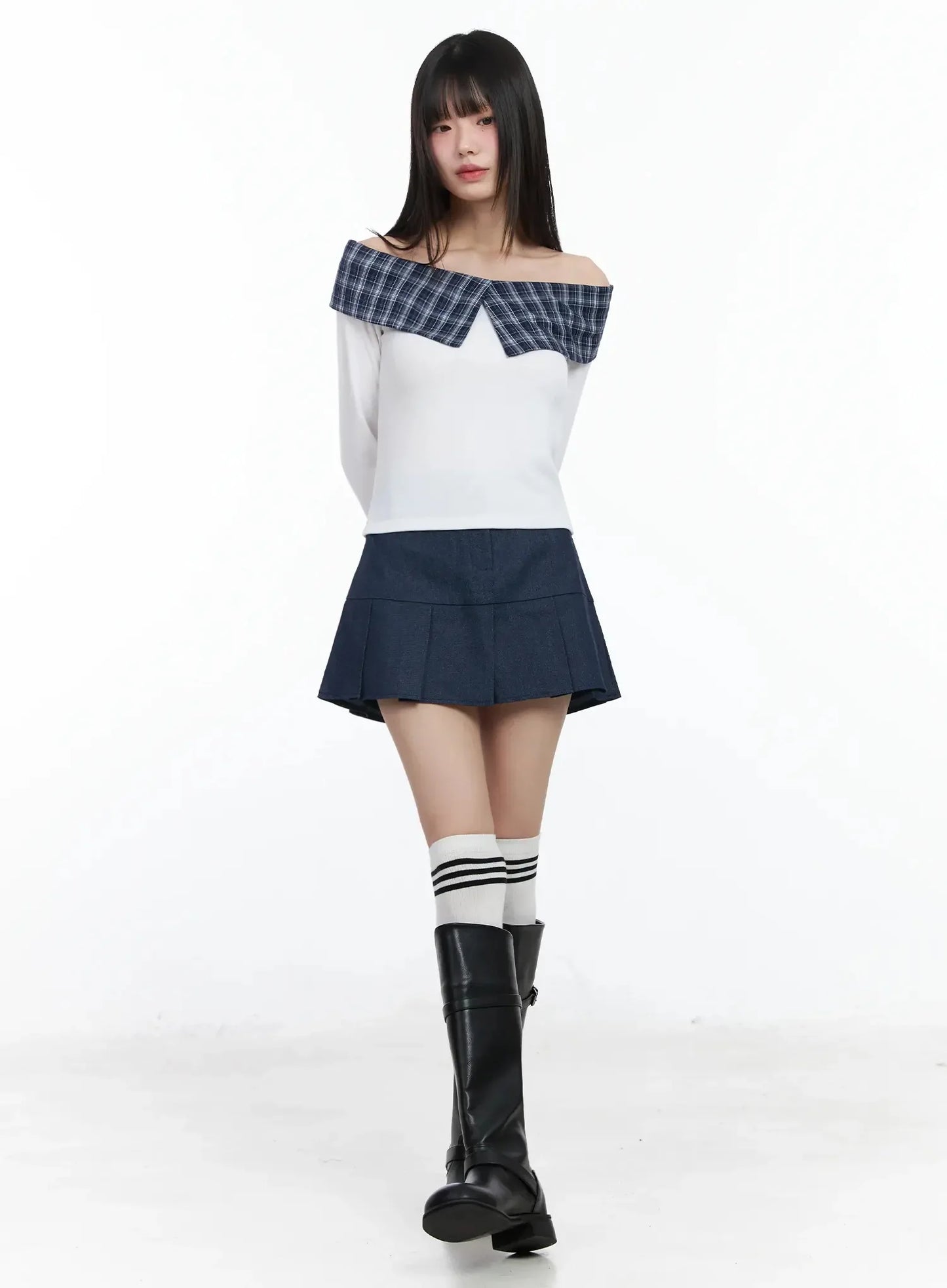 Casual Pleated Mini Skirt IM523