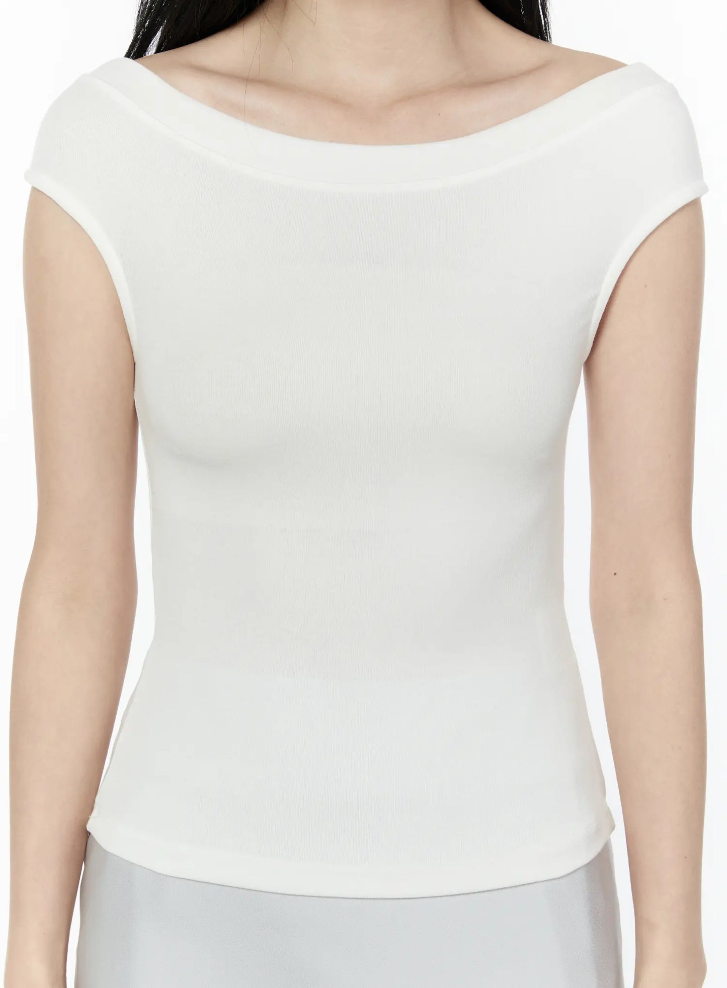 Boat Neck Short Sleeve Top IU505