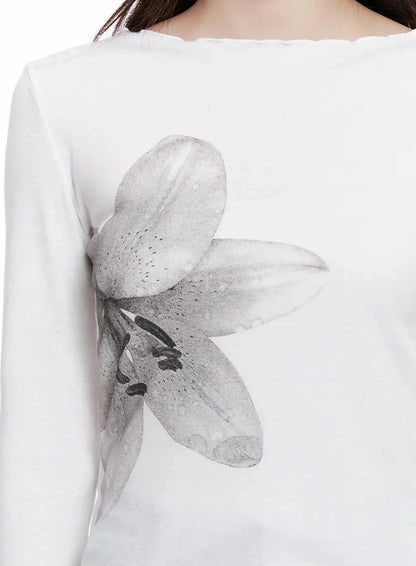 Chic Botanical Print Shirt IN514