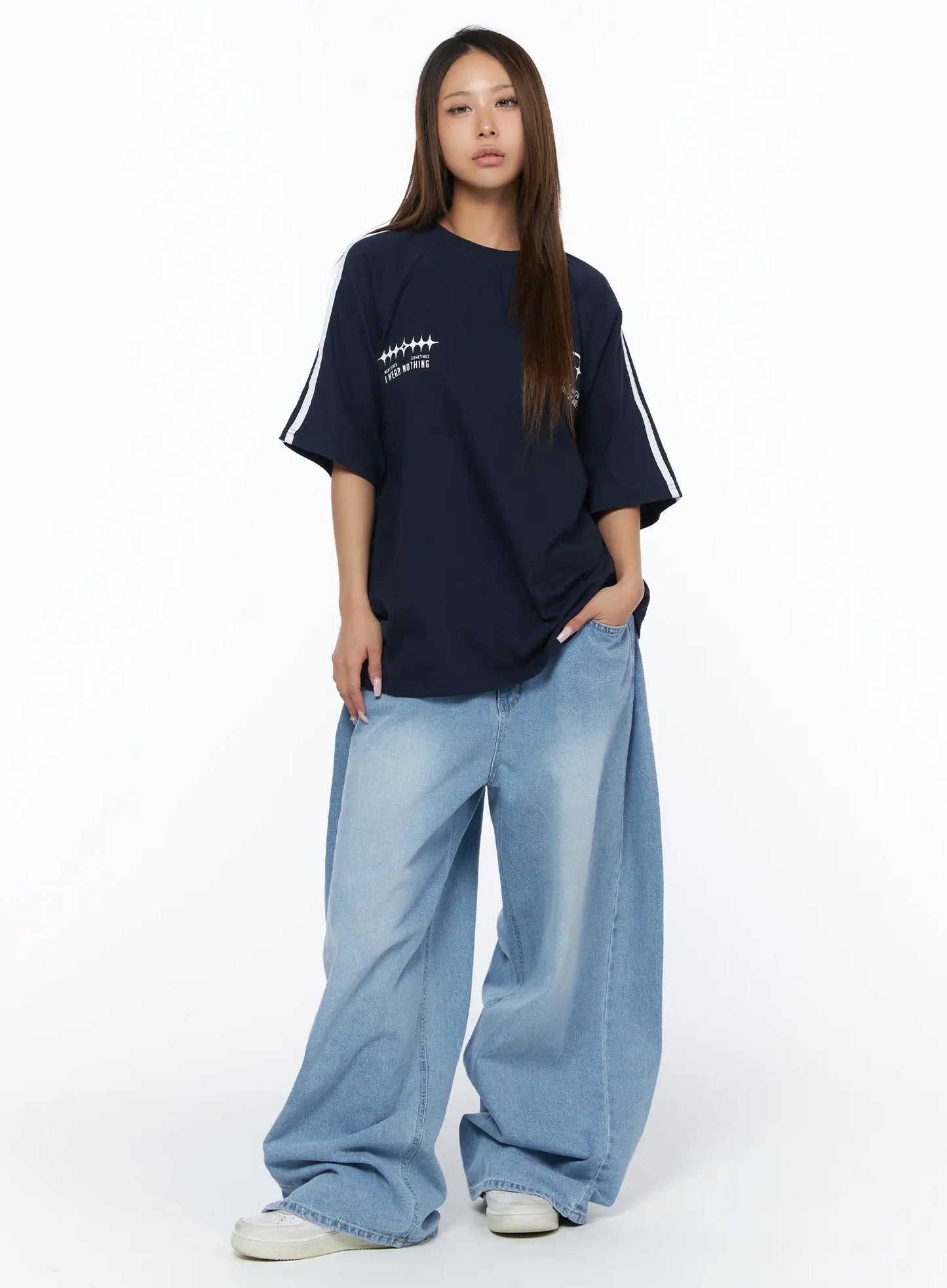 Casual Striped Sleeve Tee CA516