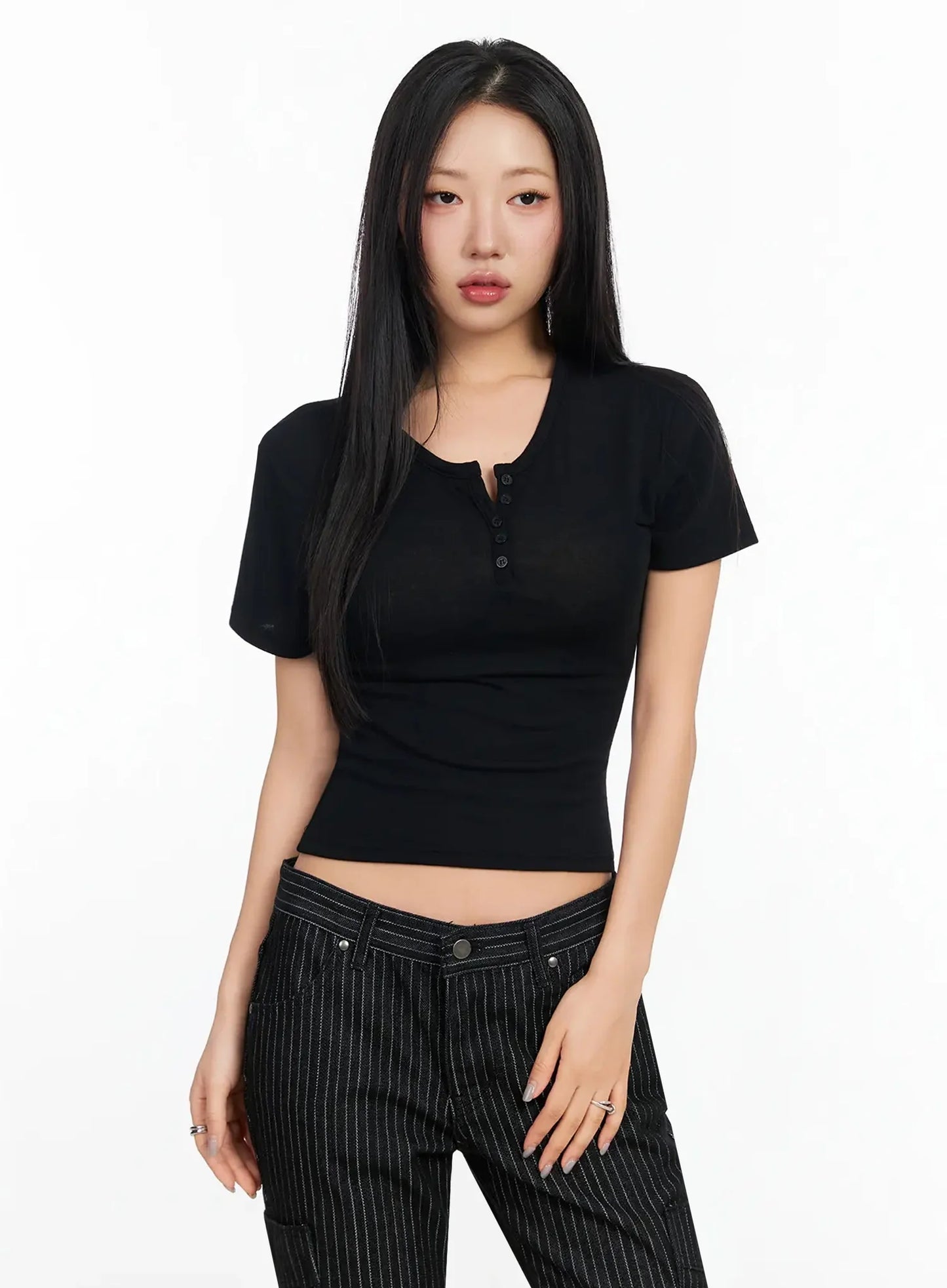 Buttoned Slim Fit T-Shirt CA513