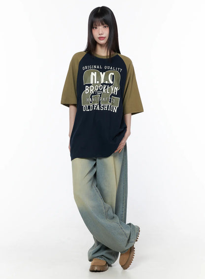 Casual Loose Fit Graphic Tee CU519