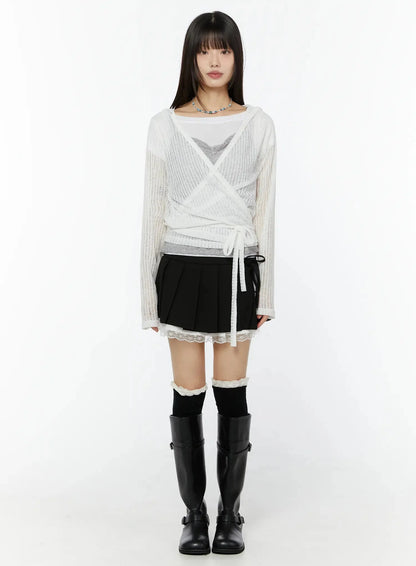 Chic Lace Wrap Hoodie Cardigan IU518