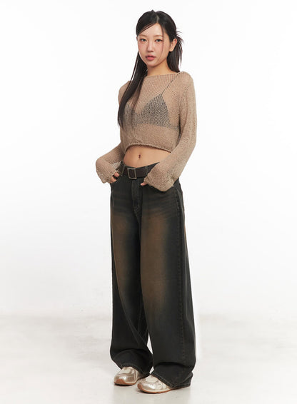 Bethany Vintage Washed Baggy Jeans IA524