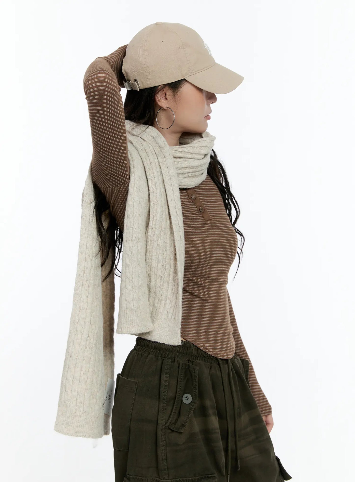 Classic Cable Knit Scarf IN510