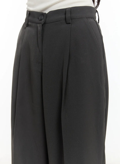 Basic Pin-Tuck Wide Leg Slacks CM505