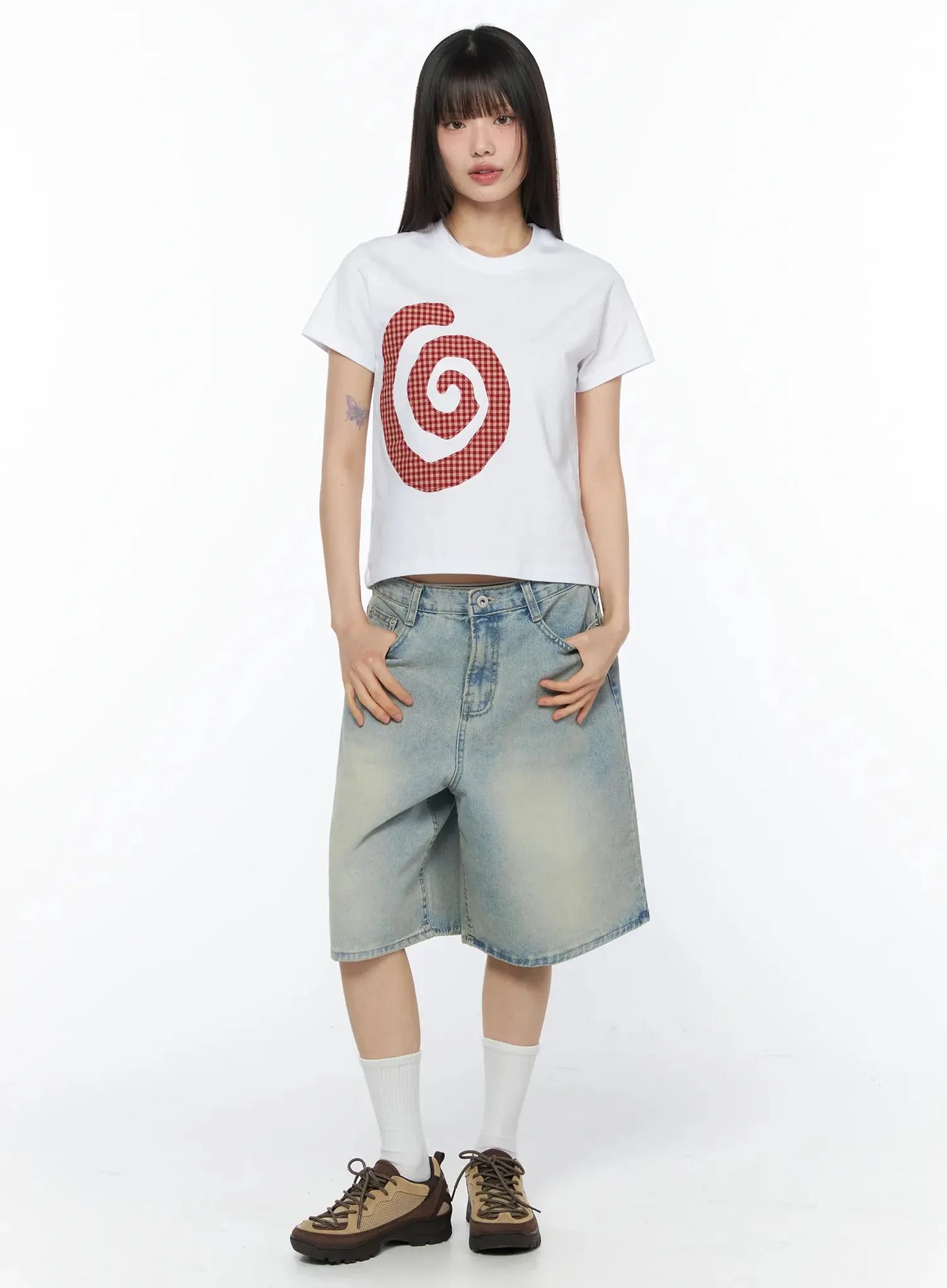 Ali Casual Washed Bermuda Shorts IY525