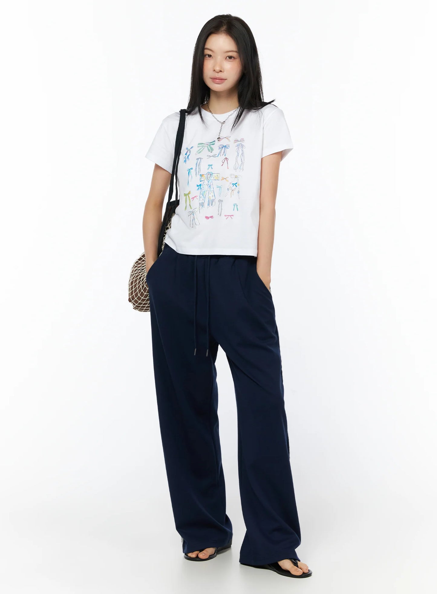 Bow Print Graphic Tee IU516