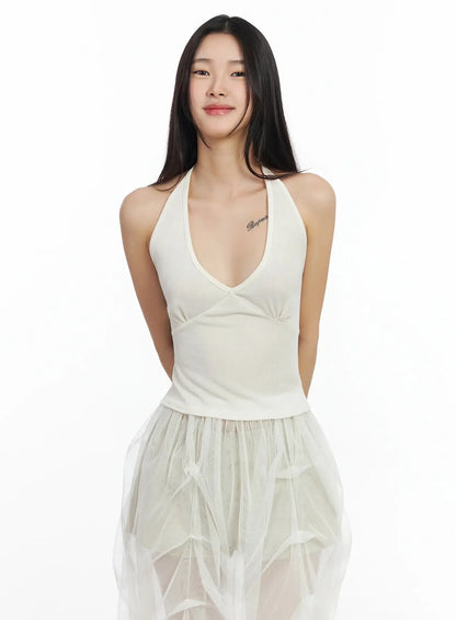 Chic Mesh Halter Neck Top IM530