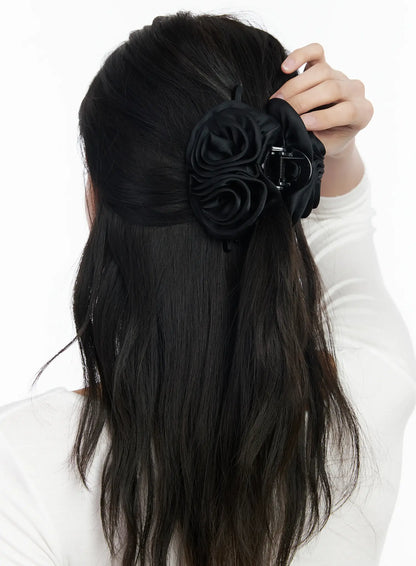 Black Floral Hair Clip CM519
