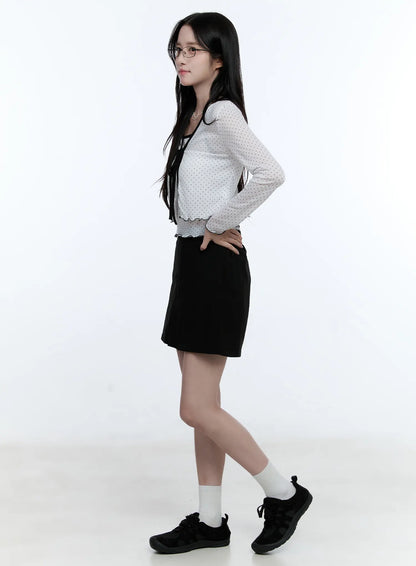 Banded Pleated Mini Skirt CG513