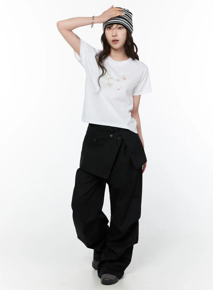 Butterfly Graphic Cropped T-Shirt CY514