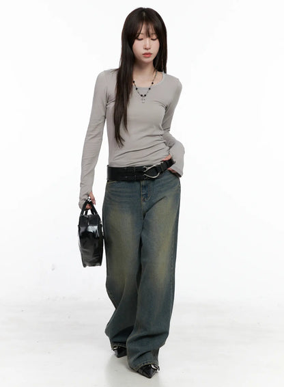 Classic U-Neck Long Sleeve Top CO520