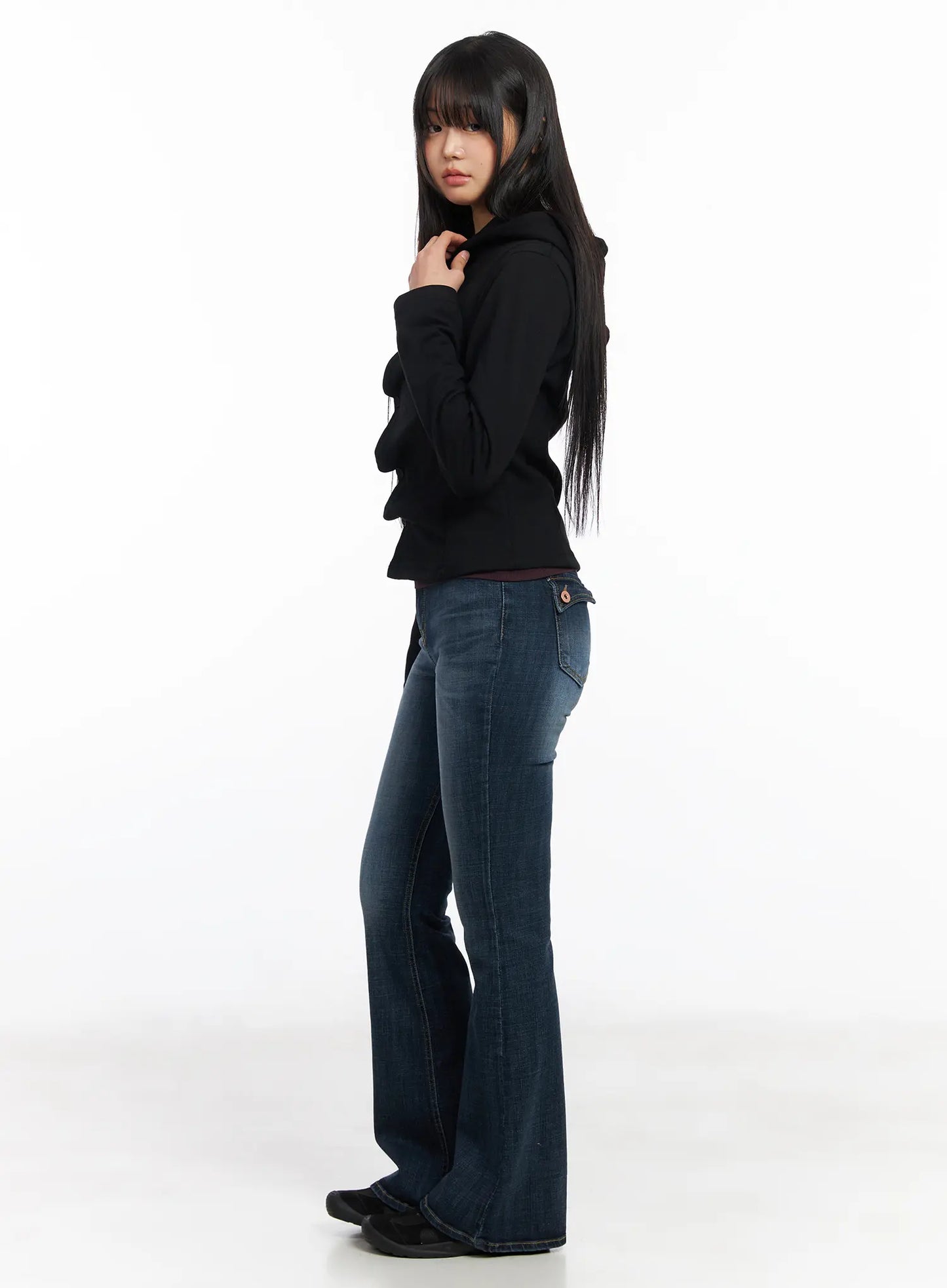 Alayah Vintage Wash Flared Jeans CF506