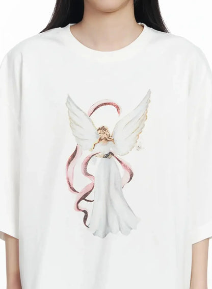 Angel Graphic Oversized T-Shirt IM506