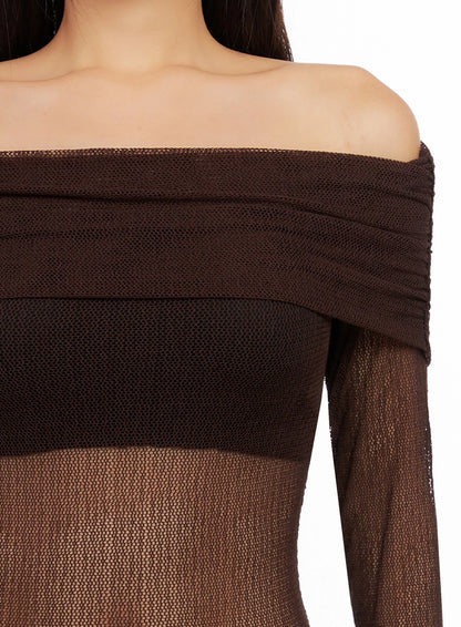 Chich Sheer Off-Shoulder Top IG528