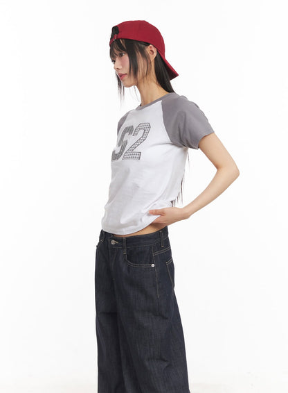 Check Embroidered Crop Top CA522