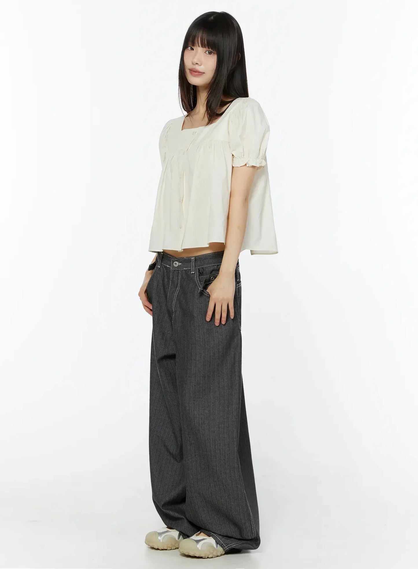 Casual Baggy Stripe Pants IU518