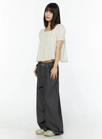 Casual Baggy Stripe Pants IU518