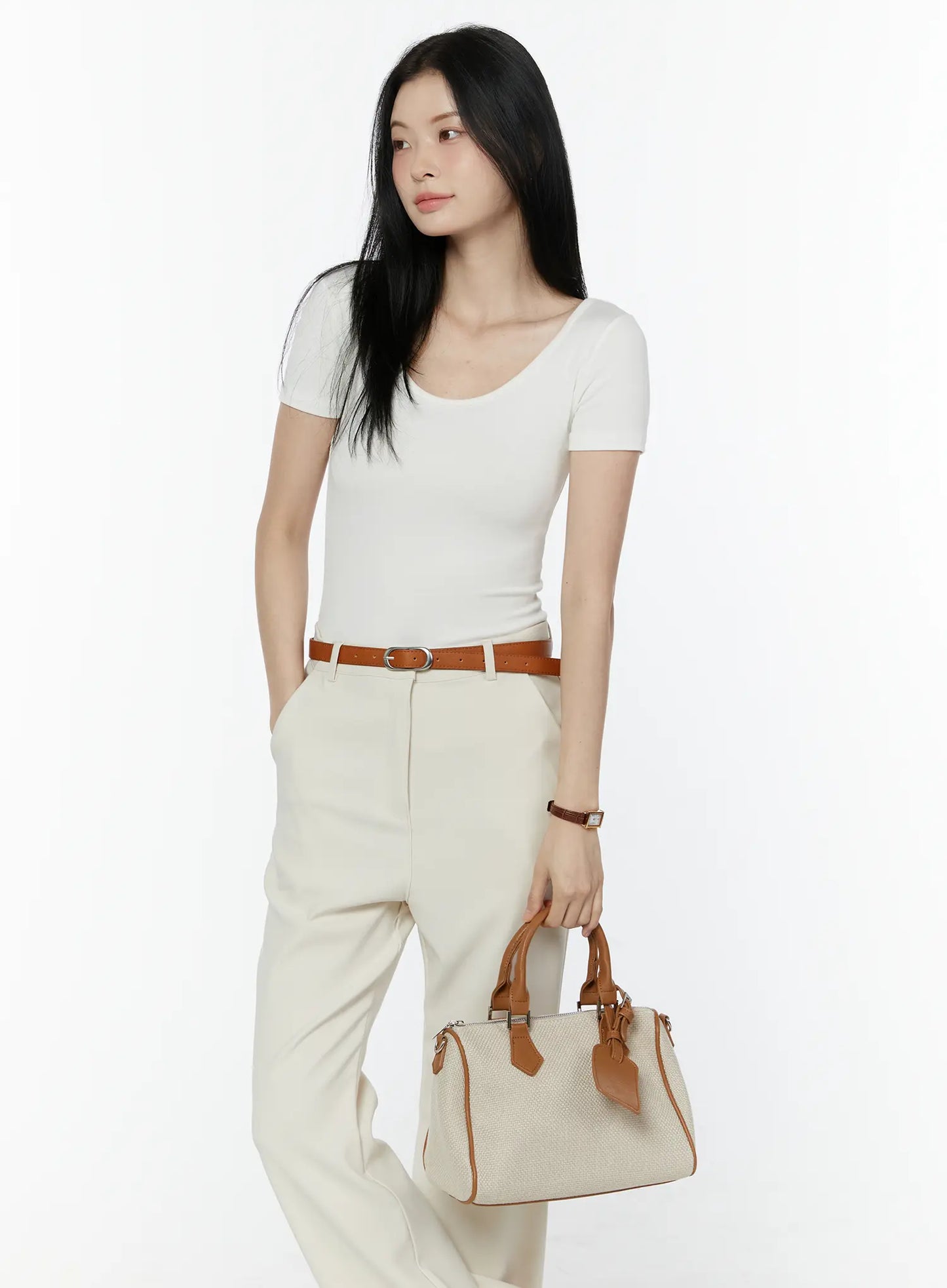 Basic Slim Fit Round Neck Tee IU503