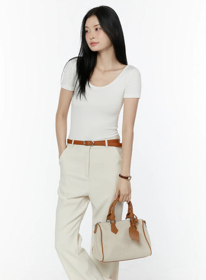 Basic Slim Fit Round Neck Tee IU503