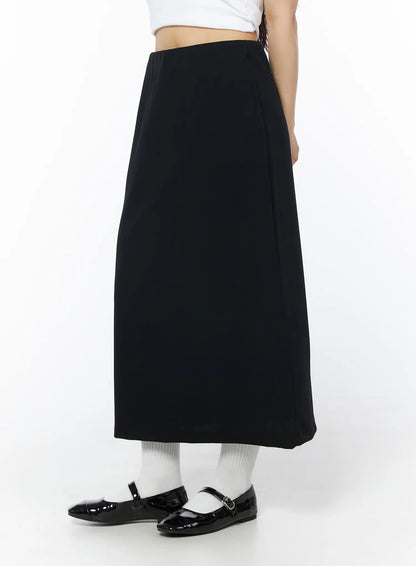 Back Slit Straight Maxi Skirt CD805