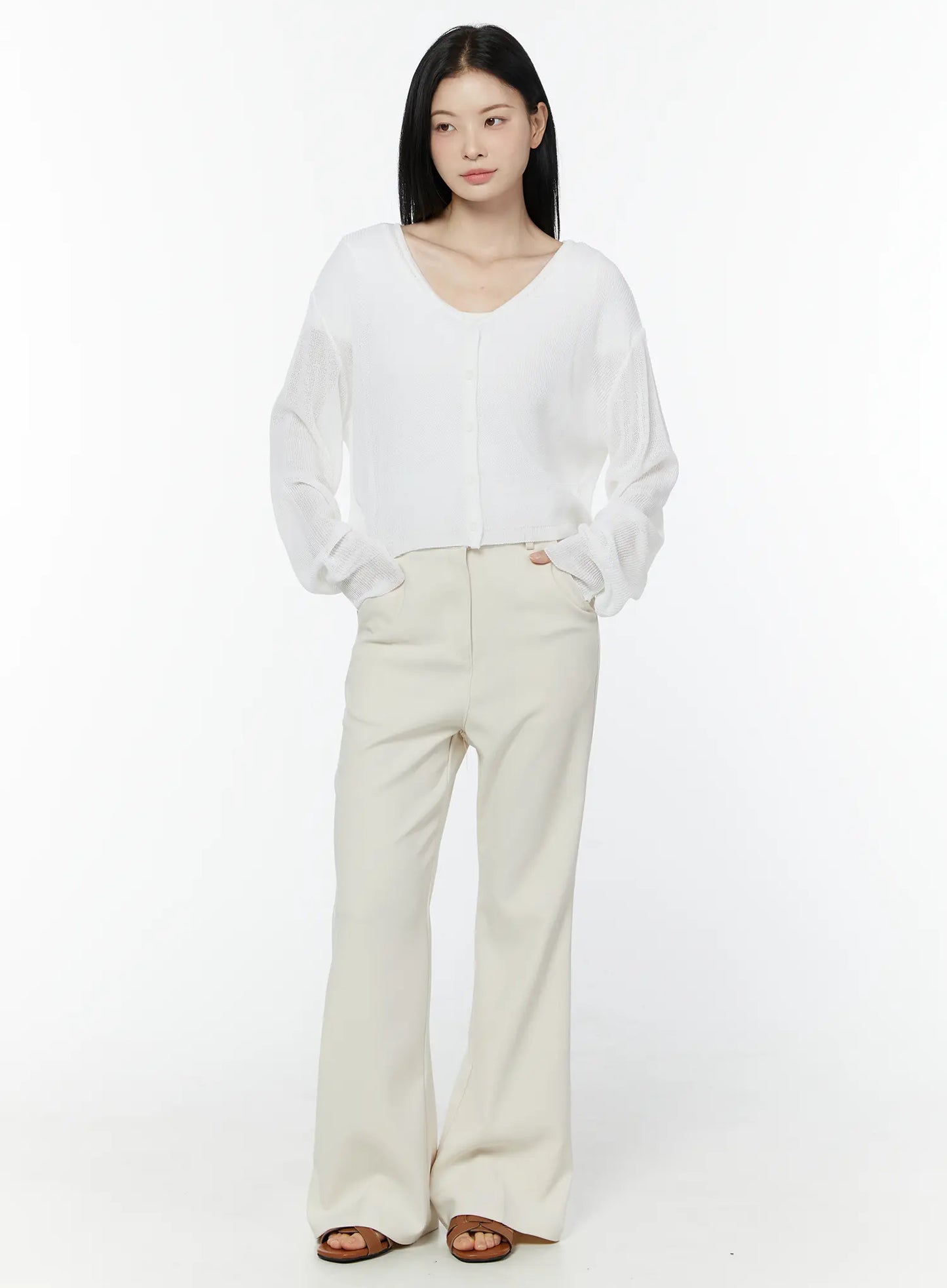 Basic Stretch Bootcut Slacks IU503