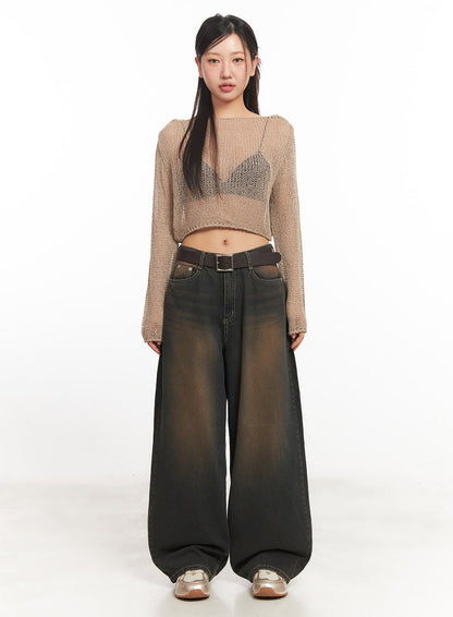 Bethany Vintage Washed Baggy Jeans IA524
