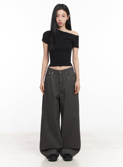 Classic One-Shoulder Crop Top IY516