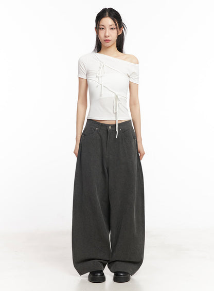 Classic Cotton Wide-Leg Pants IY529