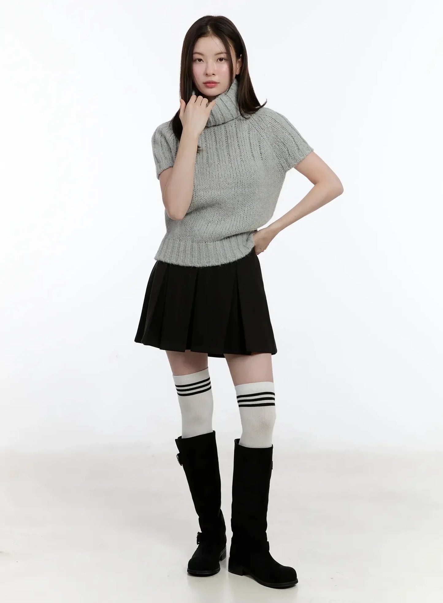 Chic Turtleneck Short Sleeve Sweater ID526