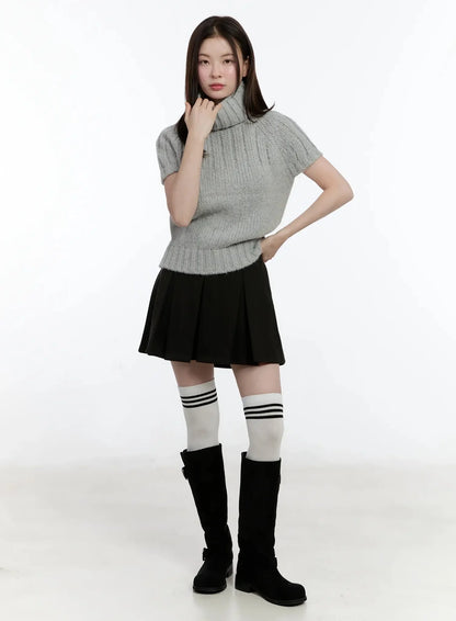 Chic Turtleneck Short Sleeve Sweater ID526