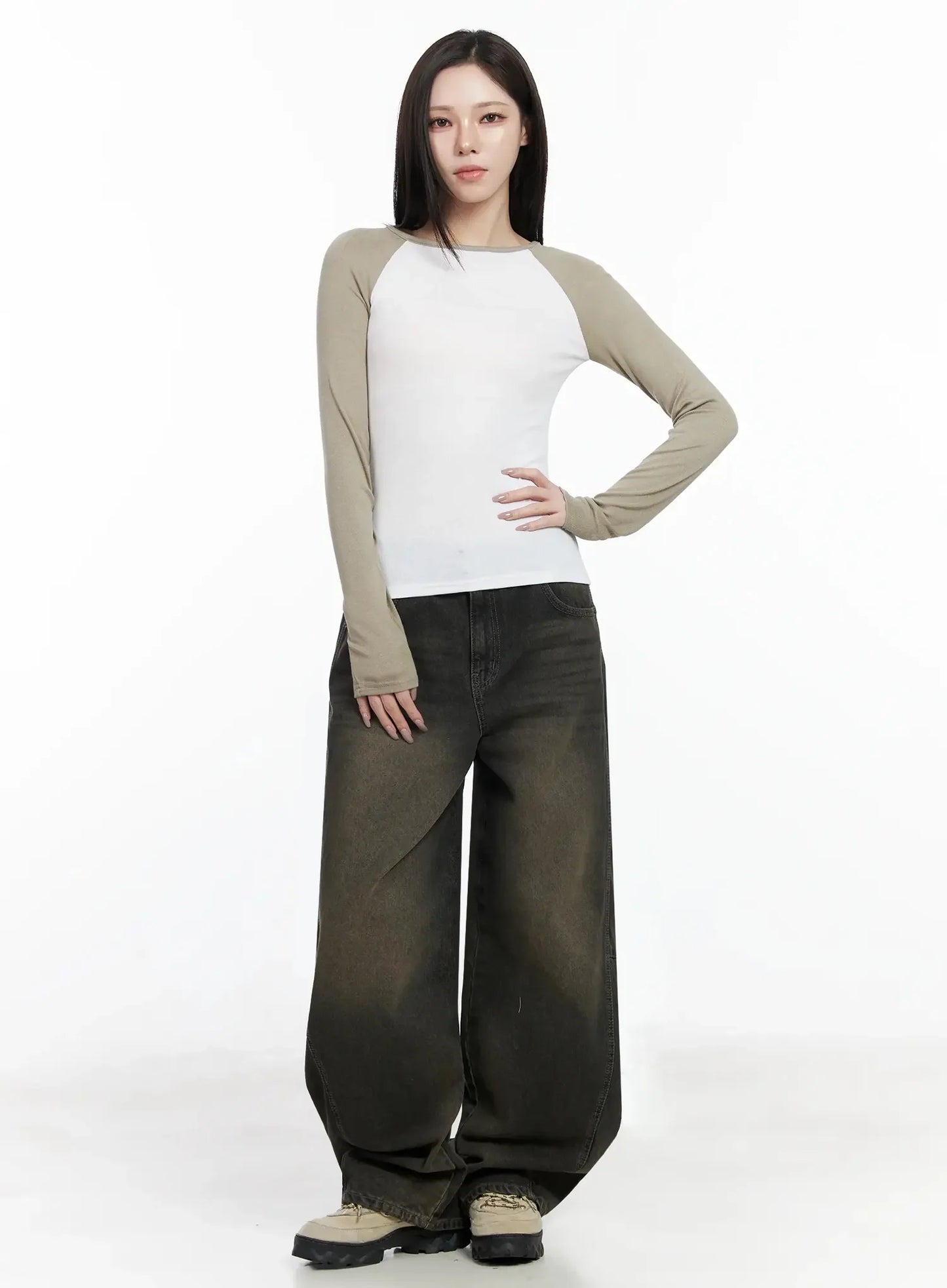 Basic Raglan Long Sleeve Top IJ528