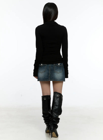 Classic Denim Mini Skirt CS517