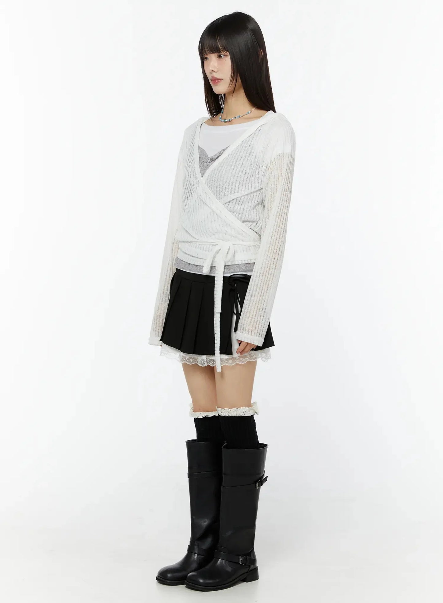 Chic Lace Wrap Hoodie Cardigan IU518