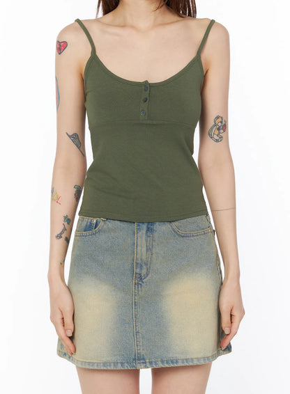 Casual Buttoned Sleeveless Top CY527