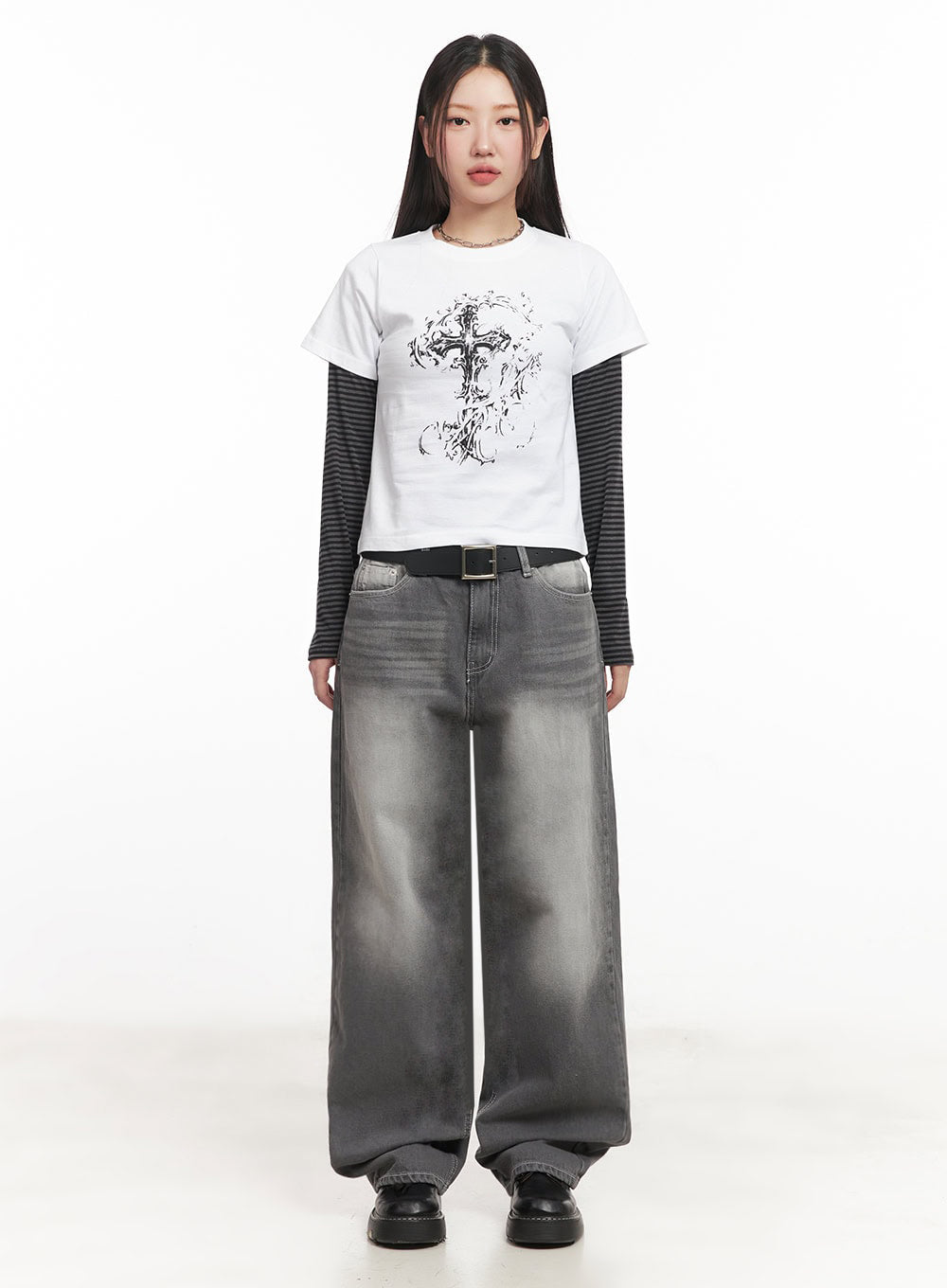 Becca Washed Straight-Leg Jeans IM524