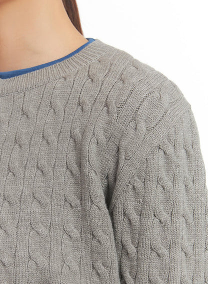 Cable-Knit Buttoned Cardigan IM524