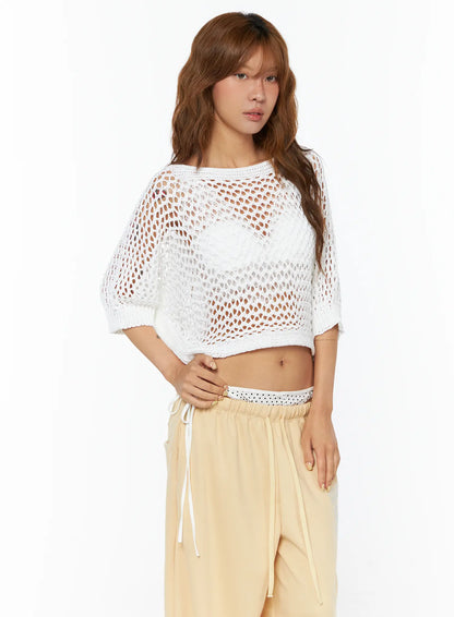 Casual Mesh Knit Top CU517