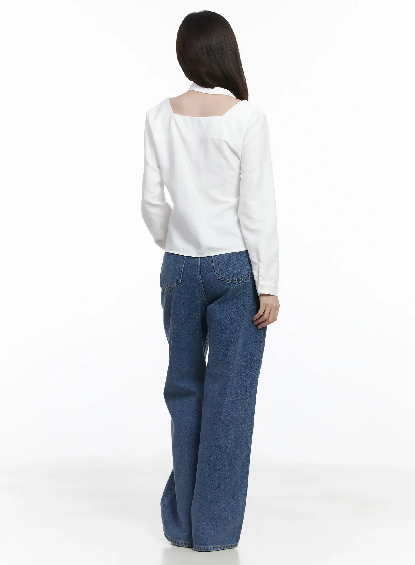 Ashlyn High-Waist Fleece-Lined Wide-Leg Jeans CJ507