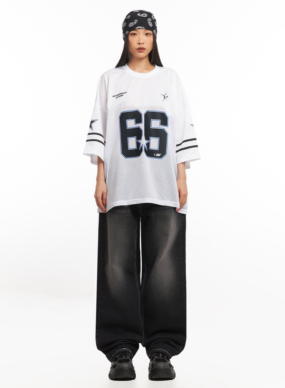 Alexis Stitched Wide-Leg Jeans IA504