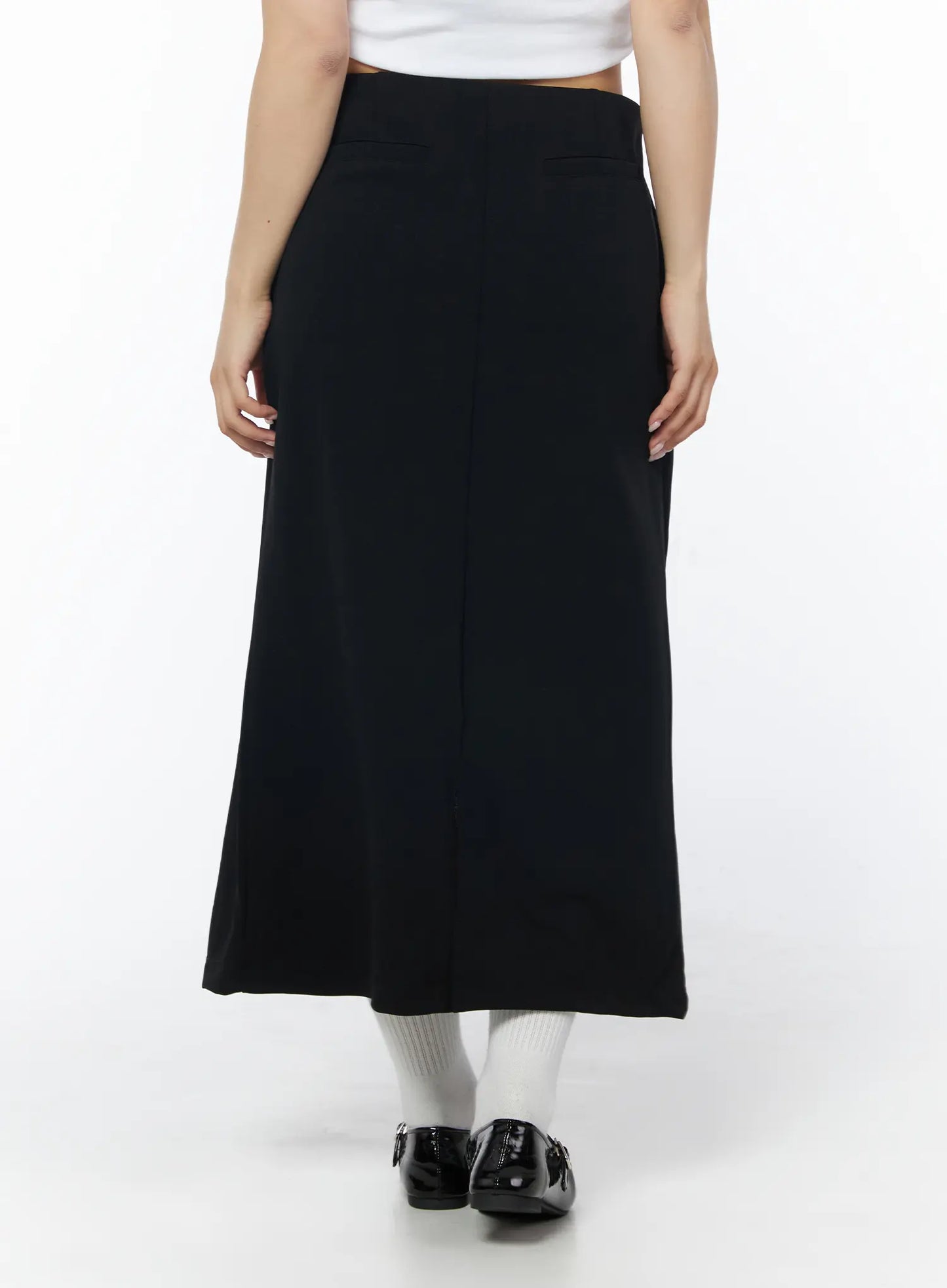 Back Slit Straight Maxi Skirt CD805