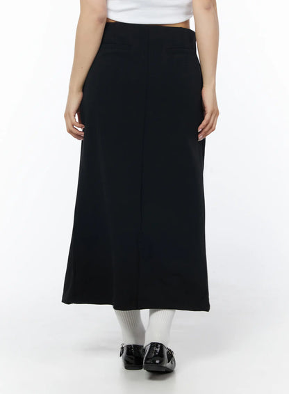 Back Slit Straight Maxi Skirt CD805