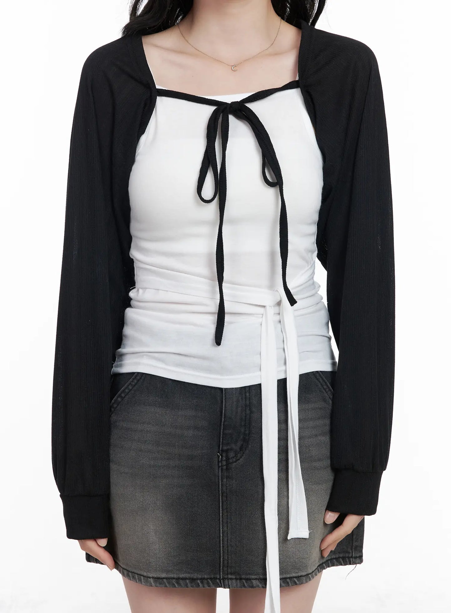 Chic Knit Ribbon Cardigan CA510