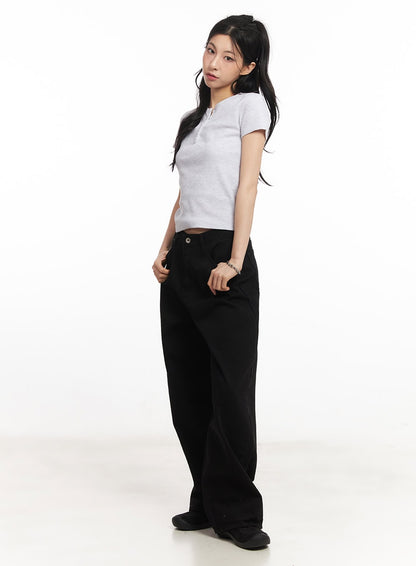 Classic Cotton Wide-Leg Pants CA516