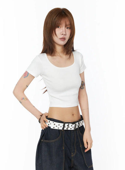 Casual Square Neck Crop Top CY528