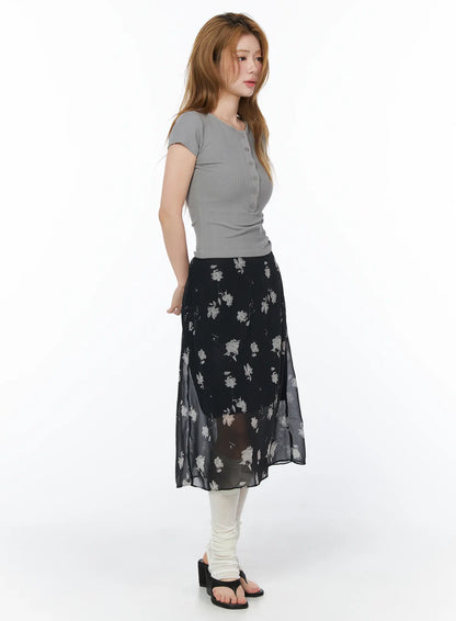 Casual Ribbed Button-Up Top CY508